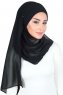 Malin - Hijab Chiffon Pratico Nero