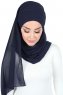 Malin - Hijab Chiffon Pratico Blu Navy