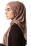 Melek - Hijab Jersey Premium Taupe Scuro - Ecardin