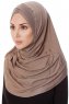 Mia - Hijab Al Amira Taupe Scuro One-Piece - Ecardin