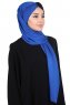 Mikaela - Hijab Cotone Pratico Blu & Nero