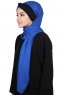 Mikaela - Hijab Cotone Pratico Blu & Nero