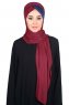 Mikaela - Hijab Cotone Pratico Bordò & Blu Navy