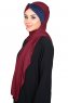 Mikaela - Hijab Cotone Pratico Bordò & Blu Navy