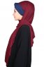 Mikaela - Hijab Cotone Pratico Bordò & Blu Navy