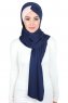 Mikaela - Hijab Cotone Pratico Blu Navy & Rosa Antico