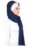 Mikaela - Hijab Cotone Pratico Blu Navy & Rosa Antico