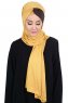 Mikaela - Hijab Cotone Pratico Mostarda & Marrone