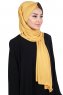 Mikaela - Hijab Cotone Pratico Mostarda & Marrone