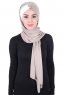 Mikaela - Hijab Cotone Pratico Taupe & Creme