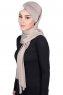 Mikaela - Hijab Cotone Pratico Taupe & Creme
