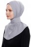 Narin - Hijab Crepe Pratico One Piece Grigio Chiaro