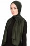 Nuray Glansig Militärgrön Hijab 8A07b