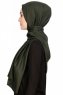 Nuray Glansig Militärgrön Hijab 8A07c