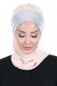 Olga - Hijab Pratico Beige & Argento