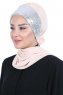 Olga - Hijab Pratico Beige & Argento