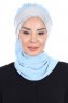 Olga - Hijab Pratico Azzurro & Argento