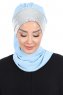Olga - Hijab Pratico Azzurro & Argento