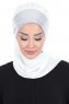 Olga - Hijab Pratico Bianco Sporco & Argento