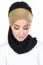 Olga - Hijab Pratico Nero & Oro