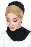 Olga - Hijab Pratico Nero & Oro