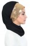 Olga - Hijab Pratico Nero & Oro