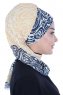 Regina - Turbante Chiffon Blu Navy & Giallo