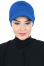 Sandra - Turbante Di Cotone Blu - Ayse Turban