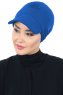 Sandra - Turbante Di Cotone Blu - Ayse Turban