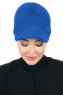 Sandra - Turbante Di Cotone Blu - Ayse Turban