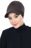 Sandra - Turbante Di Cotone Marrone - Ayse Turban