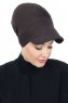 Sandra - Turbante Di Cotone Marrone - Ayse Turban