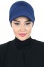 Sandra - Turbante Di Cotone Blu Navy - Ayse Turban