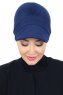 Sandra - Turbante Di Cotone Blu Navy - Ayse Turban