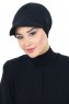 Sandra - Turbante Di Cotone Nero - Ayse Turban