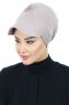 Sandra - Turbante Di Cotone Taupe - Ayse Turban