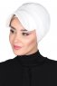 Sandra - Turbante Di Cotone Bianco Sporco - Ayse Turban