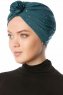 Shereen - Turbante Crepe Chiffon Verde Scuro - Sehr-i Sal