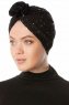 Shereen - Turbante Crepe Chiffon Nero - Sehr-i Sal