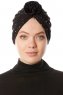 Shereen - Turbante Crepe Chiffon Nero - Sehr-i Sal