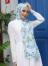 Yumna - Hijab Foglia Fantasia Blu