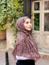 Suha - Hijab Di Cotone Fantasia Leopardo Marrone