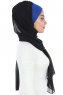 Vera - Hijab Chiffon Pratico Blu & Nero