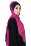 Vera - Hijab Chiffon Pratico Blu Navy & Fucsia