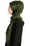 Verda Khaki Satin Hijab Sjal Madame Polo 130011-3