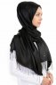 Verda Svart Satin Hijab Sjal Madame Polo 130008-4