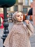 Wahida - Hijab Fantasia Di Cotone Taupe - Mirach
