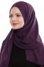 Yara - Hijab Crepe Pratico One Piece Viola Scuro