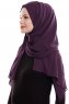 Yara - Hijab Crepe Pratico One Piece Viola Scuro