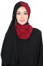 Ylva - Hijab Chiffon Pratico Bordò & Nero